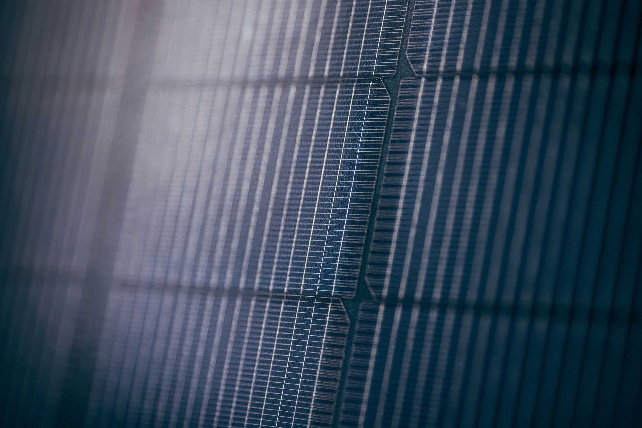 Close-up of photovoltaic solar cells